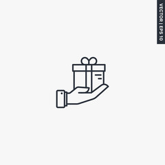 Obraz premium Present gift, linear style sign for mobile concept and web design