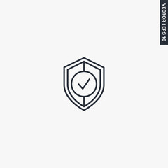 Protection active, linear style sign for mobile concept and web design