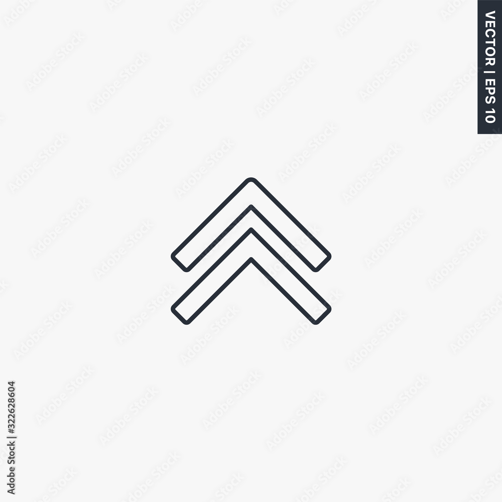 Poster scroll up, linear style sign for mobile concept and web design