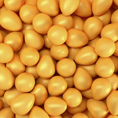 3d Illustation - Frohe Ostern - Ostereier - Orange - Hintergrund - Textfreiraum