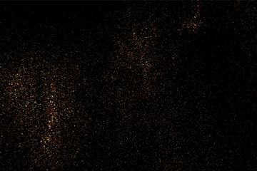 Coffee Color Grain Texture Isolated on Black Background. Chocolate Shades Confetti. Brown Particles. Digitally Generated Image. Vector Illustration, EPS 10.