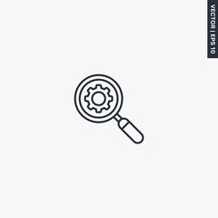 Settings search, linear style sign for mobile concept and web design