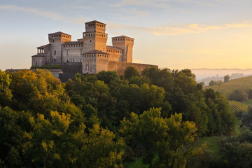 Afternoon light on Torrechiara Castle, Emilia-Romagna, Italy