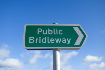 Fototapeta premium Sign For Public Bridleway Horse Only Footpath Track