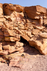 Coloured Canyon is a rock formation on Sinai peninsula. Sights of Nuweiba, Egypt.