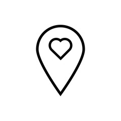 happy valentines day pin location with heart line style