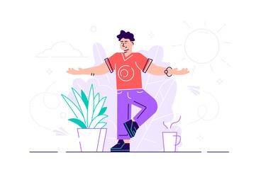 Vector illustration, the concept of meditation