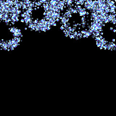 Rainbow, iridescent rectangle, shiny confetti.