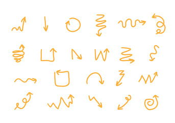 Golden set of arrows for work and Commerce