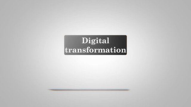 Digital transformation abstract text display. Title animation.