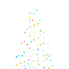 Rainbow Festive Confetti. Carnival Star Falling.