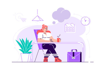 Business man is relaxing and dreaming