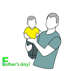 father holds a child. father's day. vector illustration.