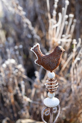 hoarfrost at decoration in garden