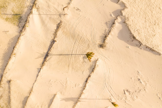 Aerial view of sand on the beach, Taiba, S&bdquo;o Gon&Aacute;alo do Amarante, Cear&middot;, Brazil