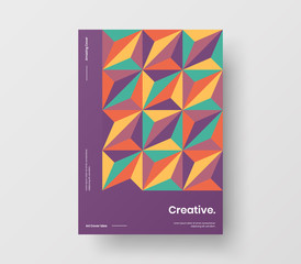 Amazing business presentation vector A4 vertical orientation front page mock up. Modern corporate report cover abstract geometric illustration design layout. Company identity brochure template.