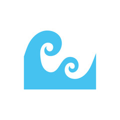 sea waves scene flat style icon