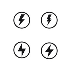 Lightning electric power icon in circle vector isolated