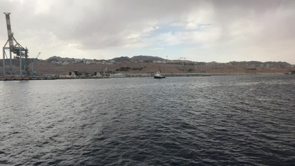 Eilat, Israel - Walk on the sea overlooking the mountains part 14 4K