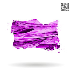 Purple brush stroke and texture. Grunge vector abstract hand - painted element. Underline and border design.