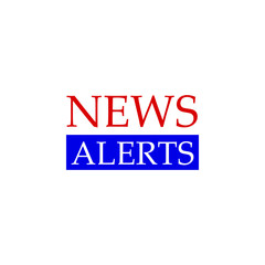 News alerts text banner template. Breaking news logo, tv design element, report online