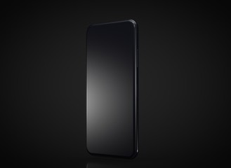 New smartphone with blank screen isolated 3d