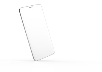 New realistic mobile phone smartphone mockup with blank screen 3d illustration.