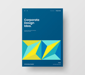 Amazing business presentation vector A4 vertical orientation front page mock up. Modern corporate report cover abstract geometric illustration design layout. Company identity brochure template.