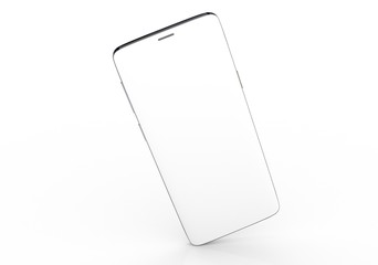  New realistic mobile phone smartphone mockup with blank screen 3d illustration.