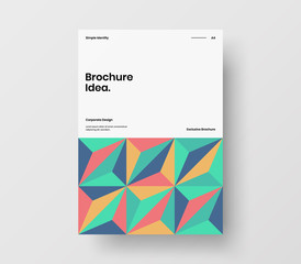 Obraz na płótnie Canvas Amazing business presentation vector A4 vertical orientation front page mock up. Modern corporate report cover abstract geometric illustration design layout. Company identity brochure template.