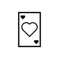 happy valentines day poker card with heart line style