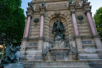 saint michel fountain paris, archangel Michael 