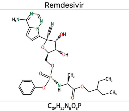 Remdesivir, GS-5734, C27H35N6O8P Molecule. It Is Antiviral Drug For Treatment Ebola Virus, Under Study As Treatment For Coronavirus 2019-nCoV