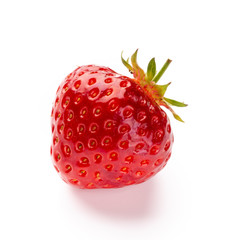 Fresh strawberries closeup on a white background. Isolated - Image