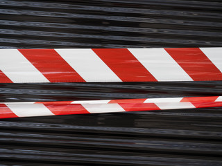 red and white barrier tape