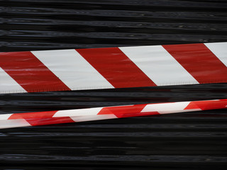 red and white barrier tape