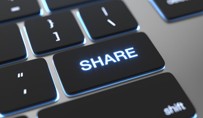 Share text written on keyboard button.