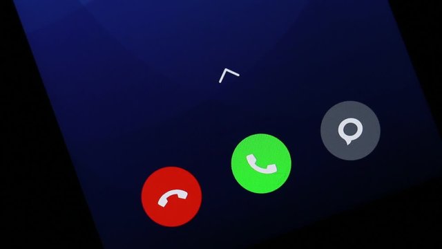 Incoming call on smartphone screen