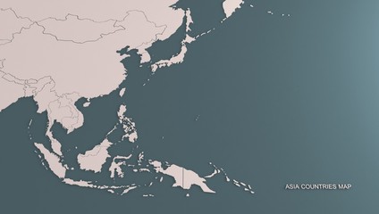 3d render asia countries map. detailed asia country background. asia map. © Tuna salmon