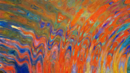 Abstract painting graphic fractal art. Creative template for decor backgrounds of covers, web banners, invitations or cards. Surreal bright print in digital oil and acrylic mixed impressionism style.