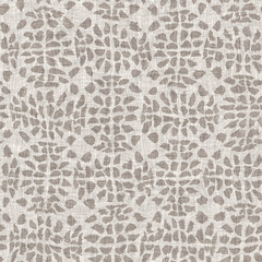 Fototapeta premium Ragged worn aging beige canvas burlap tan wrinkled crumpled noisy graphical tile. Stained distressed mottled worn effect weathered damaged folk design. Seamless repeat raster jpg pattern swatch.