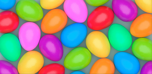 Colorful Easter Eggs chocolate pattern and texture design top view background