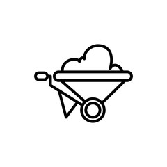 wheelbarrow tool construction isolated icon