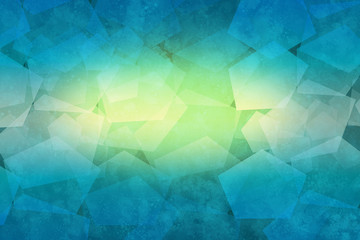 Geometric pattern in blue and green using pentagon shapes