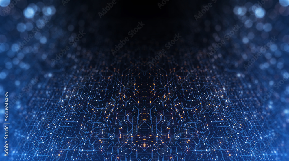 Poster circuit board, motherboard, digital chip. tech science background. integrated communication processo