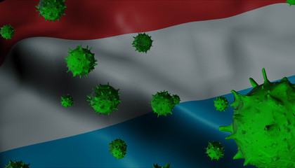 Corona Virus Outbreak with Luxembourg Flag - Coronavirus Concept