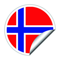 Norway  flag . sticher round  flag of Norway  - vector 