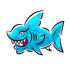 Toothy White Shark Illustration Suitable For Greeting Card, Poster Or T-shirt Printing.
