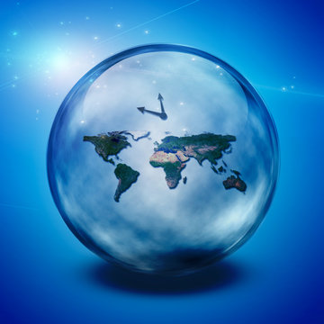 World in crystal ball