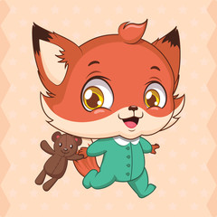 Cute baby fox mascot set - baby accessories